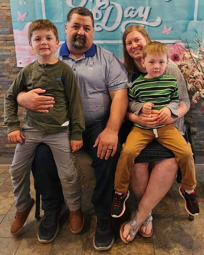 GENEX member Aimee Moehring with her husband and two boys.